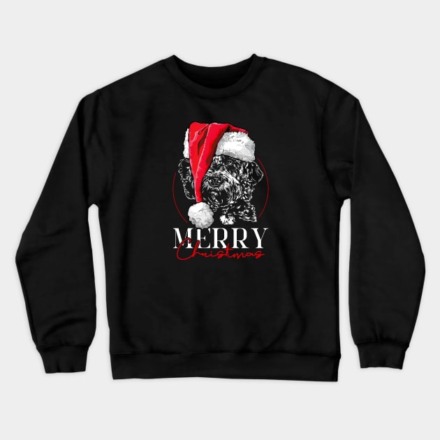 Funny Doodle Santa Merry Christmas dog mom Crewneck Sweatshirt by wilsigns